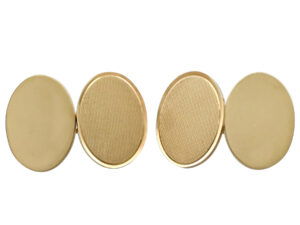 9 ct Yellow Gold Cufflinks Front