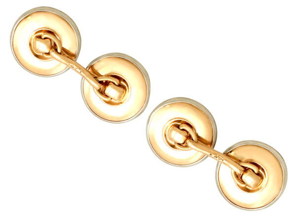 back of Mother of Pearl Cufflinks Antique in Gold