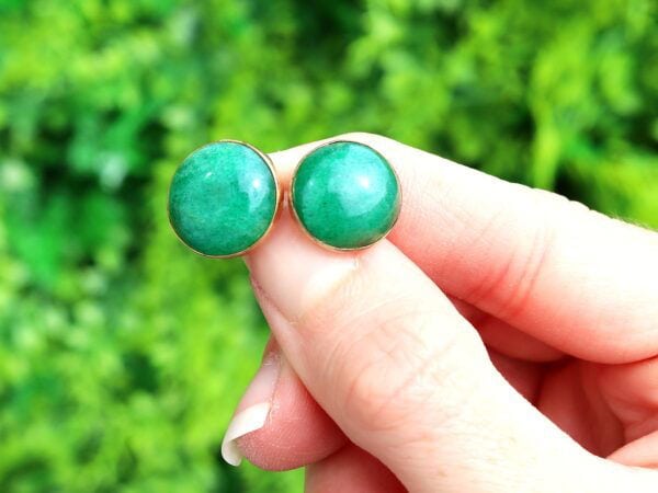 outside moss agate cufflink