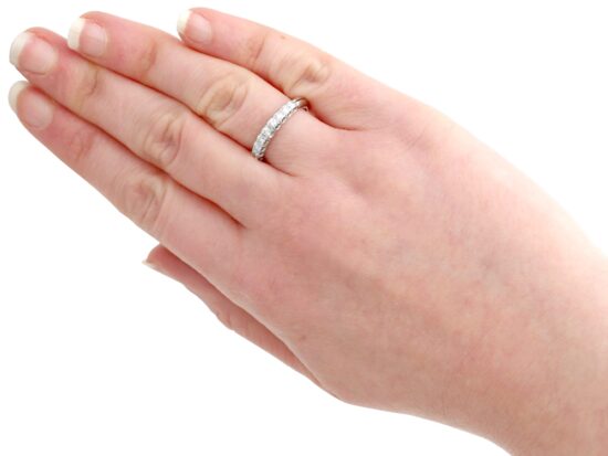 wearing Vintage Half Eternity Ring in White Gold