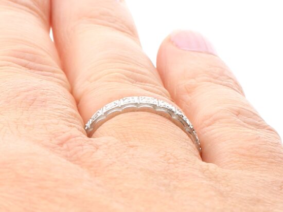 Vintage Eternity Ring on finger