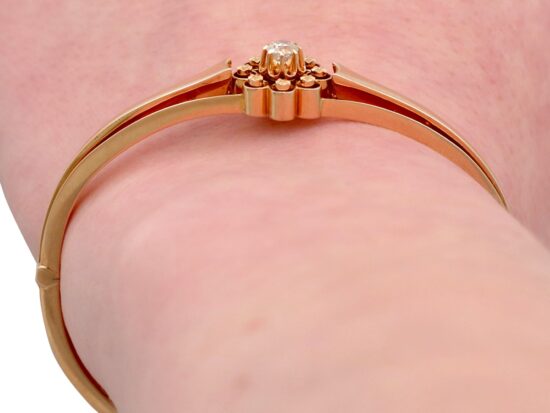 Diamond Bangle Worn Close Up