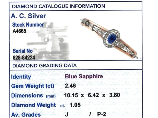 Sapphire Diamond Certificate Included