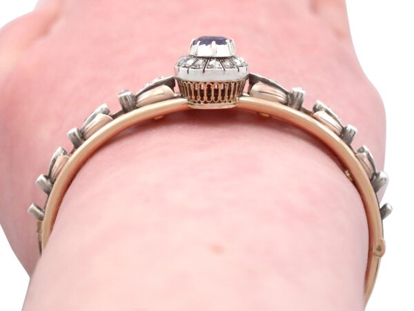 Antique Sapphire Bracelet Worn Close-Up