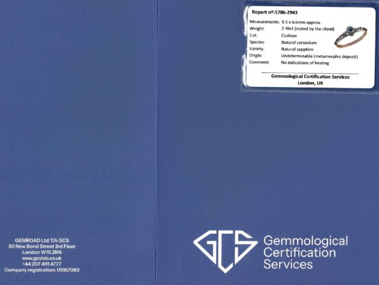 sapphire diamond bangle certificate
