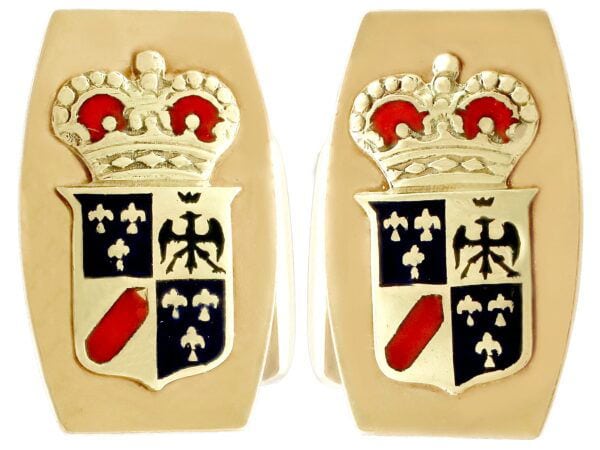 vintage gold enamel cufflinks
