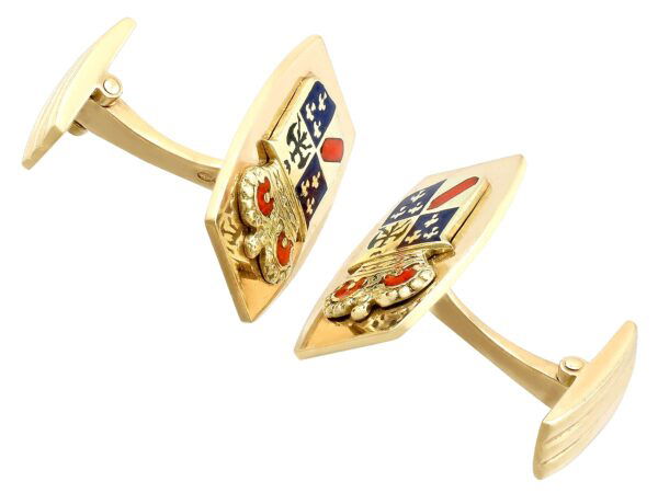 yellow gold heraldic cufflinks