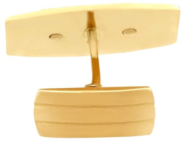 Whale Back enamel and gold cufflinks