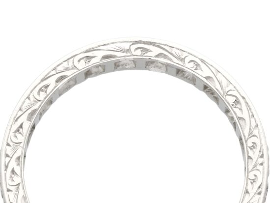 setting of Full Diamond Eternity Ring Platinum
