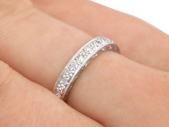Full Diamond Eternity Ring Platinum on hand