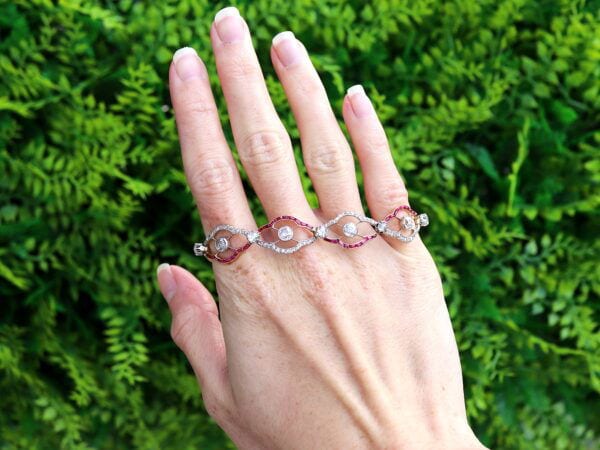 Ruby and Yellow Gold Bracelet Outside