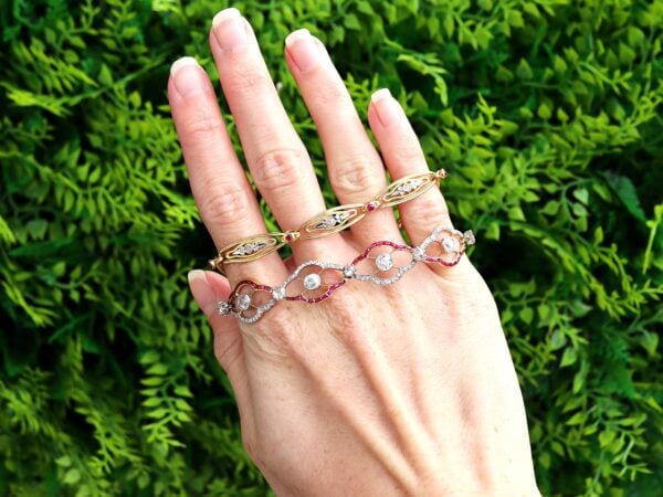 Outside Image Ruby and Diamond Bracelet