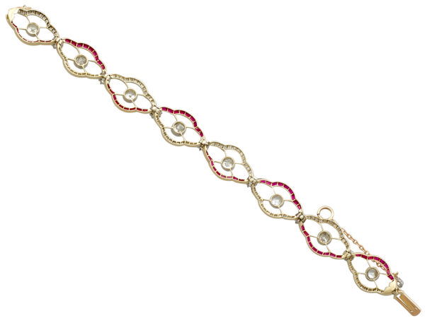 Reverse of Antique Ruby Diamond Bracelet