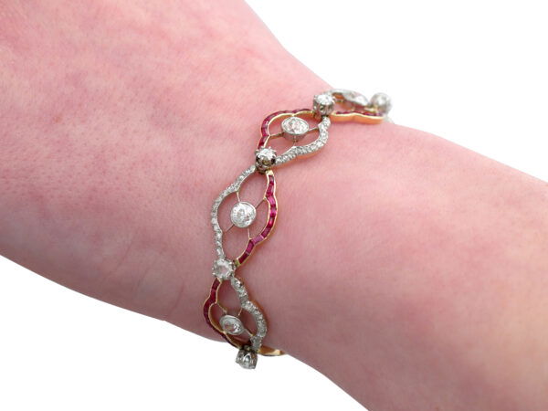 1910 Ruby Bracelet on Wrist