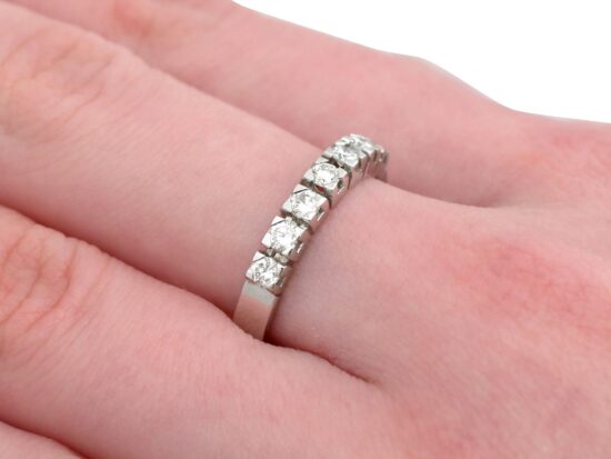 Seven Stone Diamond Eternity Ring on hand