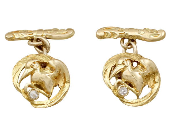 gold bird cufflinks