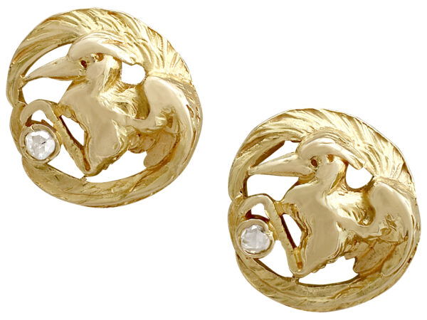 antique gold bird cufflinks