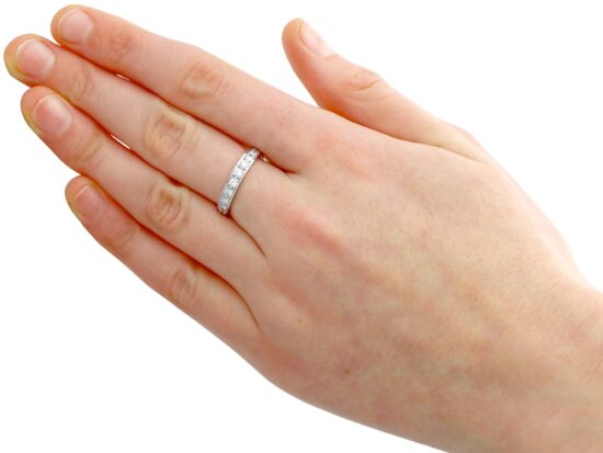 wearing Diamond Eternity Ring Brilliant Cut