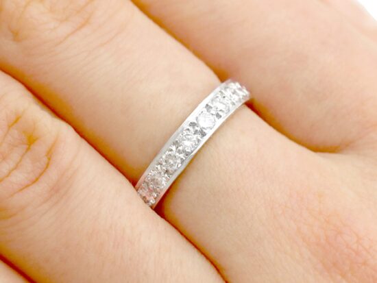 Diamond Eternity Ring Brilliant Cut on hand