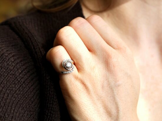 Antique Diamond Ring Being Worn