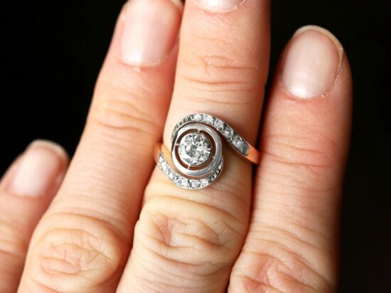 Twist Ring On Finger Closeup