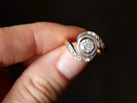 Yellow Gold Ring Wearing Detail