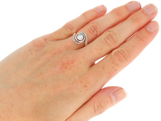 Antique Diamond Ring Being Worn
