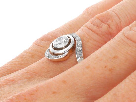 Twist Ring On Finger Closeup