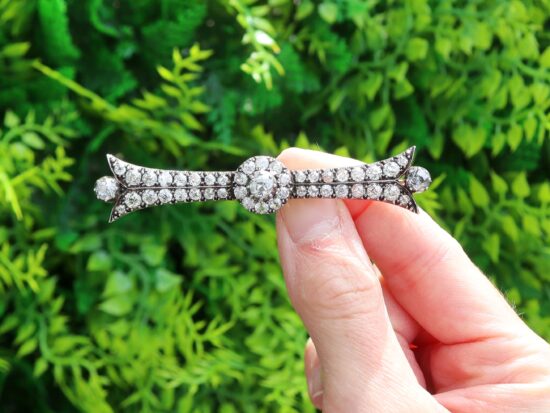 Diamond Bar Brooch outside