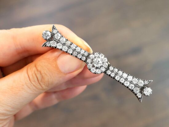Diamond Bar Brooch