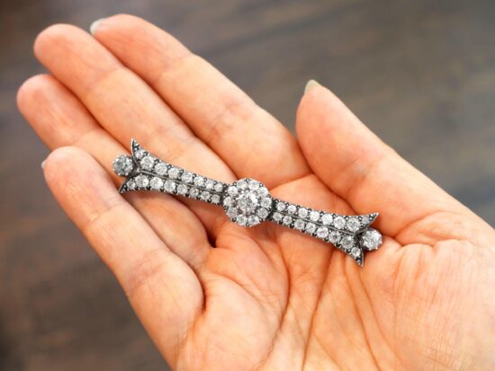 Diamond Bar Brooch