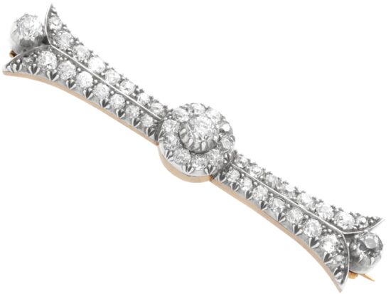 Diamond Bar Brooch