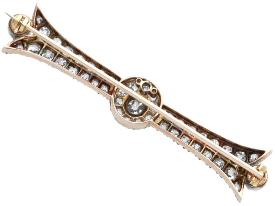 Diamond Bar Brooch reverse