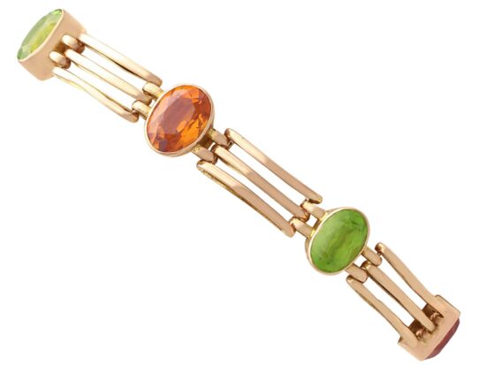 Citrine peridot gate bracelet