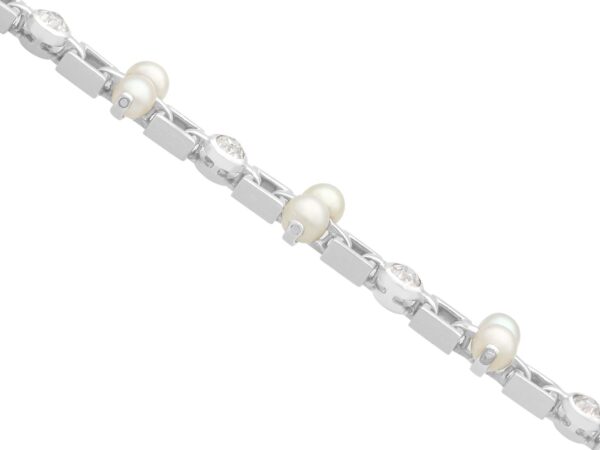 Diamond Pearl Bracelet Angled View