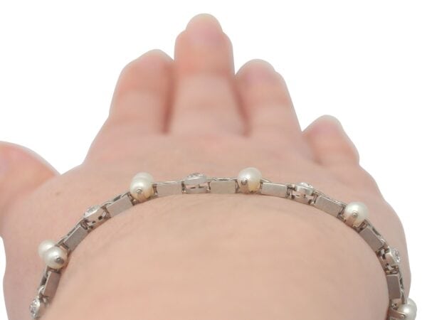 Natural Pearl Bracelet Worn Close-Up