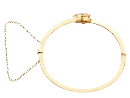 Victorian Ruby Sapphire Gold Bangle
