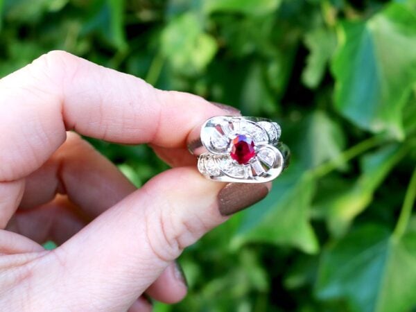 Vintage Ruby & Diamond Ring outside