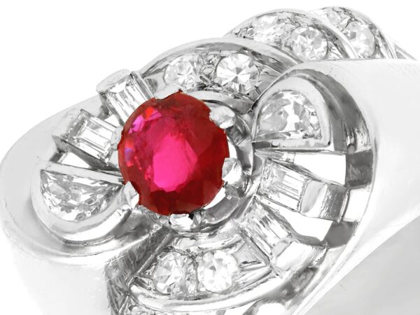 Vintage Ruby & Diamond Ring close up