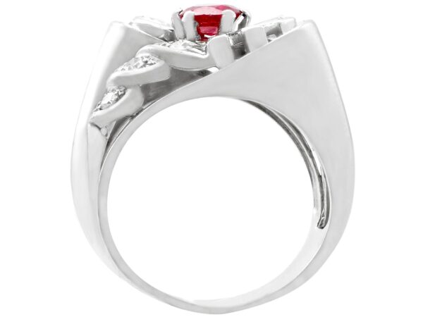 setting of Vintage Ruby & Diamond Ring