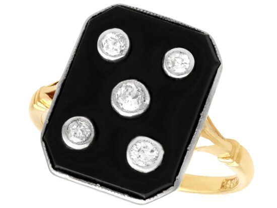 Onyx and Diamond Ring
