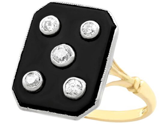 Onyx and Diamond Ring