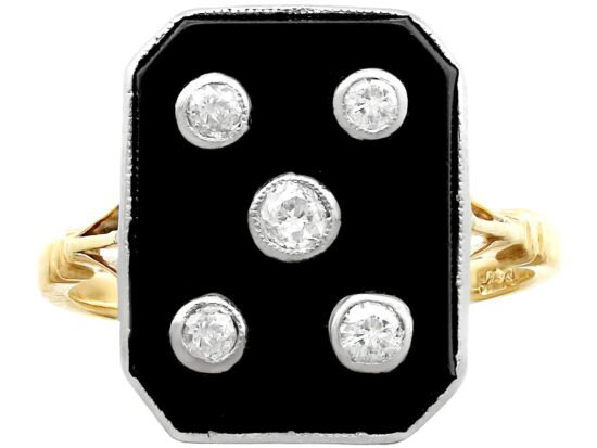 Onyx and Diamond Ring