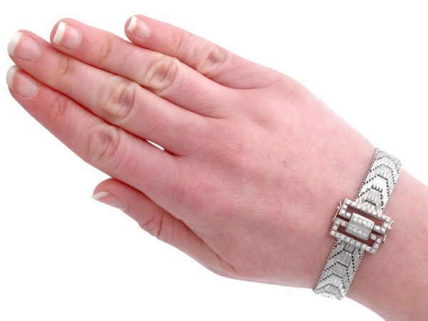 Diamond White Gold Bracelet On Wrist