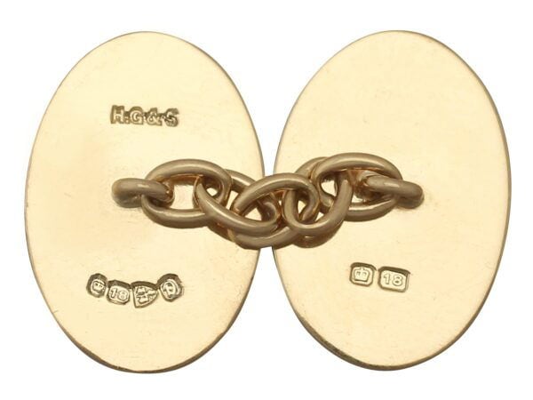 antique hallmarked gold cufflink