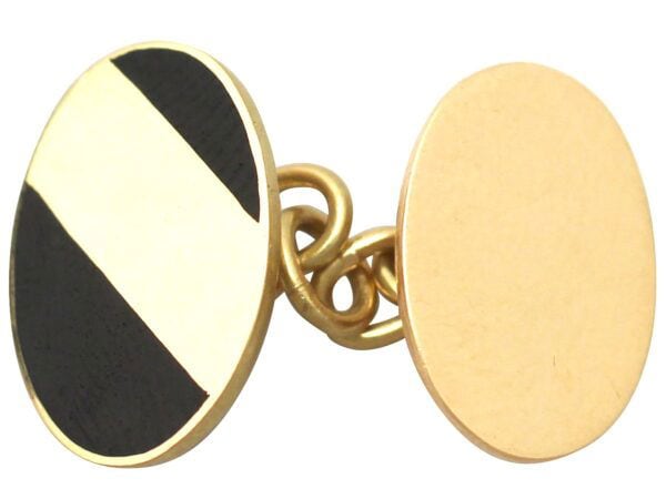 Vintage Yellow Gold Cufflinks Angled