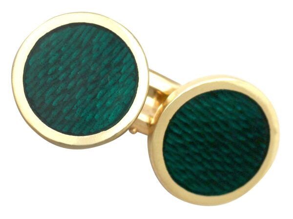 green enamel cufflinks