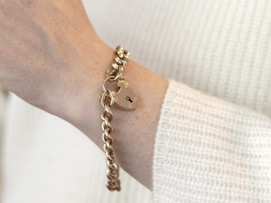 Gold Bracelet Worn Close Up