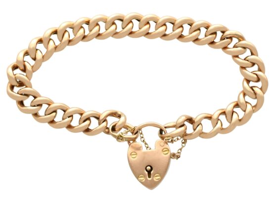 Heart Padlock Gold Bracelet