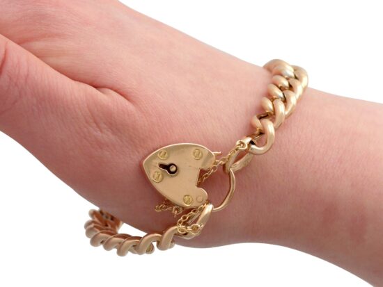 Yellow Gold Padlock Bracelet On Wrist